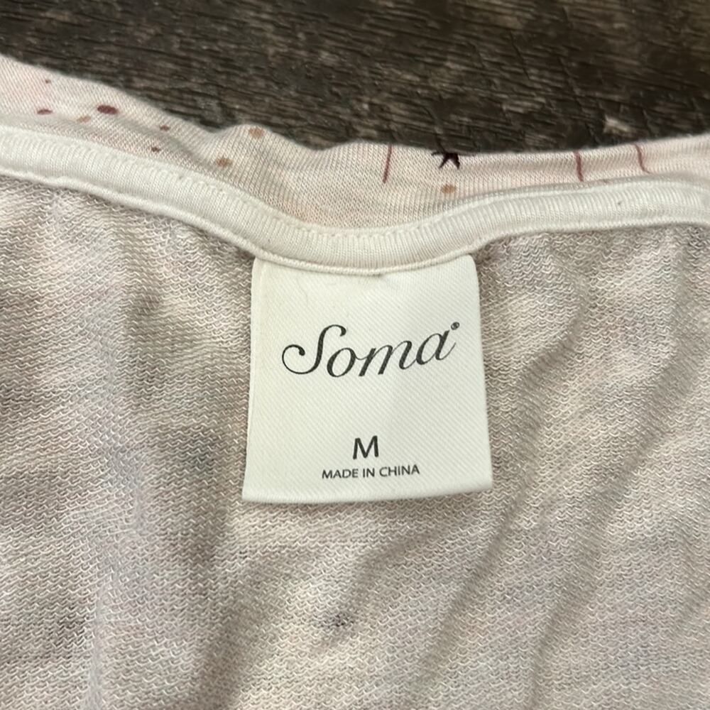 Soma Women's Terry Long Sleeve Top & Bottom Set Cream Melange Size M - Picture 8 of 16